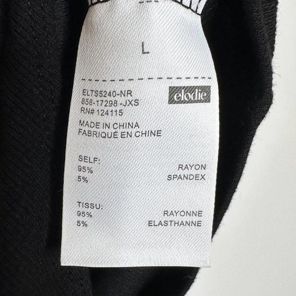 NWT Nordstrom Elodie Ribbed Tank Thong Bodysuit Women's Black Size Large - Picture 4 of 5